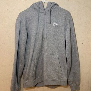 Nike Men’s Half-Zip Gray/Silver Hoodie